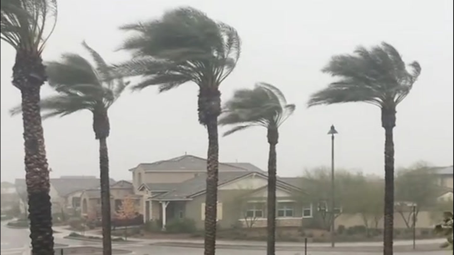 Gusty winds and hail came to parts of Arizona on Jan. 25 as a storm system continued its path through the Southwest.