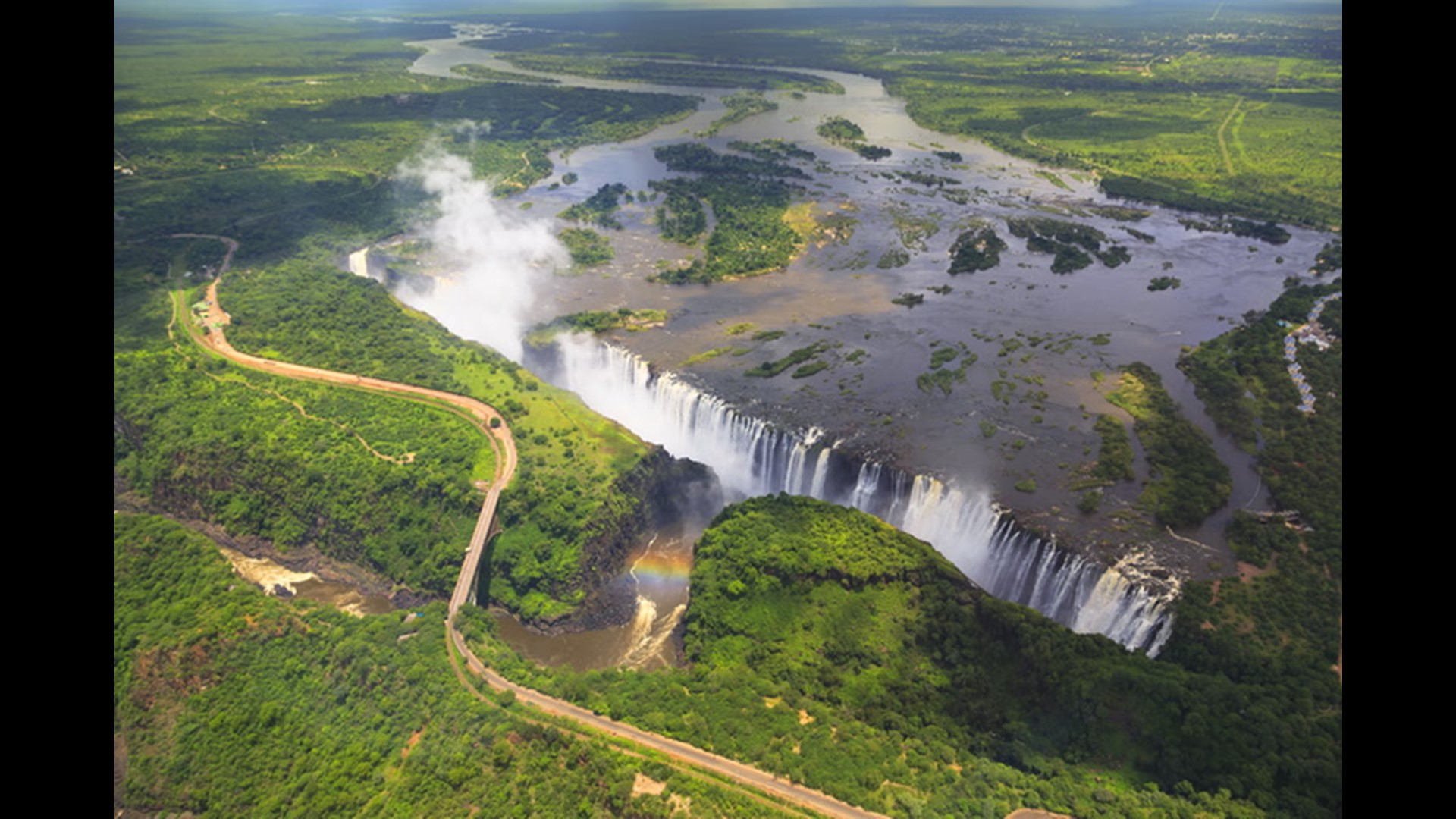 Victoria Falls sits between two East African countries and is one of the seventh wonders of the world.