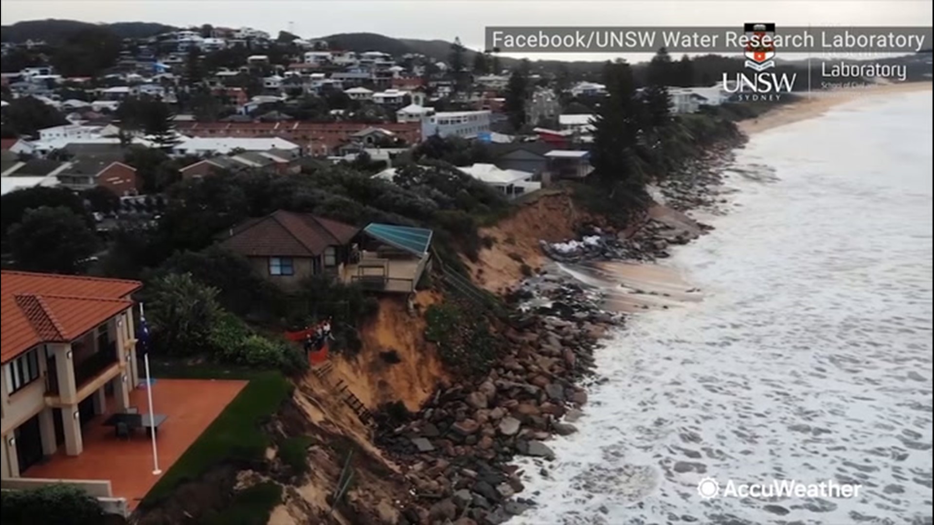 Residents of several homes along the shore in Central Coast, New South Wales, evacuated as beach erosion caused their homes to be at risk for collapse on July 17.