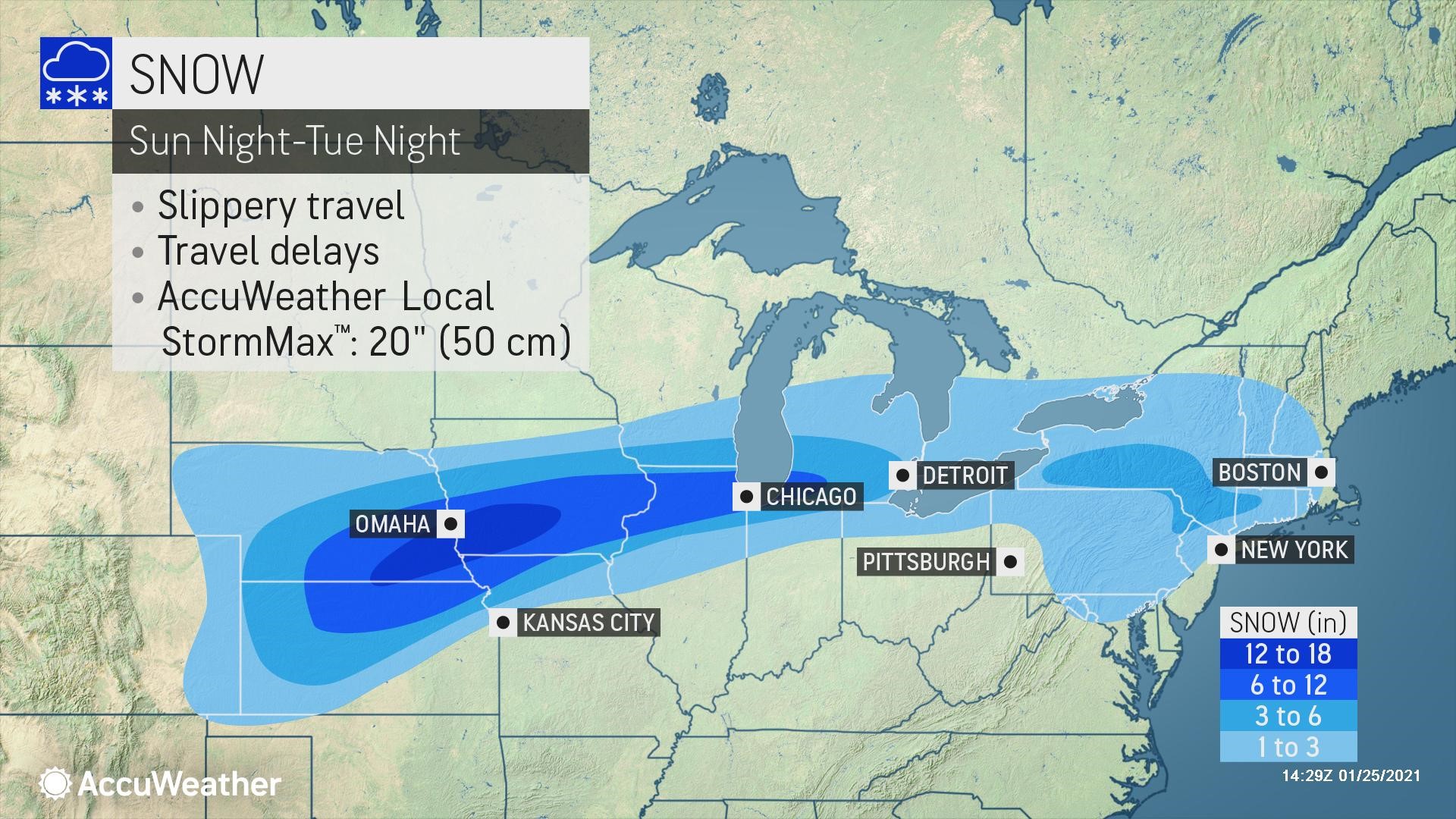 Storm expected to bring snow to a 1,500-mile-long stretch of the ...