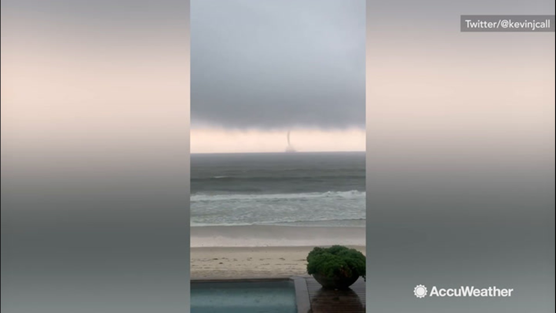 'Dorothy!' Twitter user @kevinjcall calls out as they spot a waterspout in the distance in Brooklyn, New York, on Sept. 2.