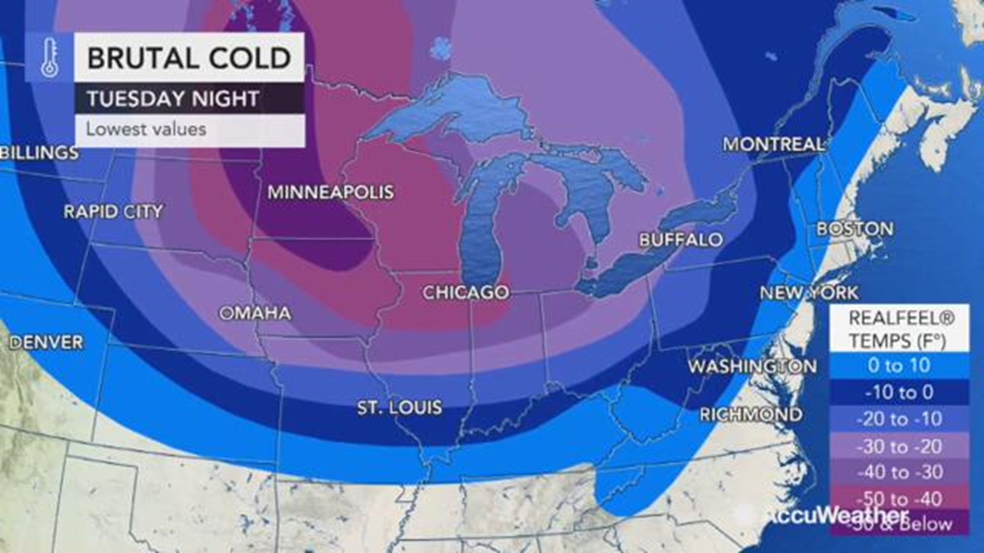 Polar vortex to bring AccuWeather RealFeel temperatures of 50 F or