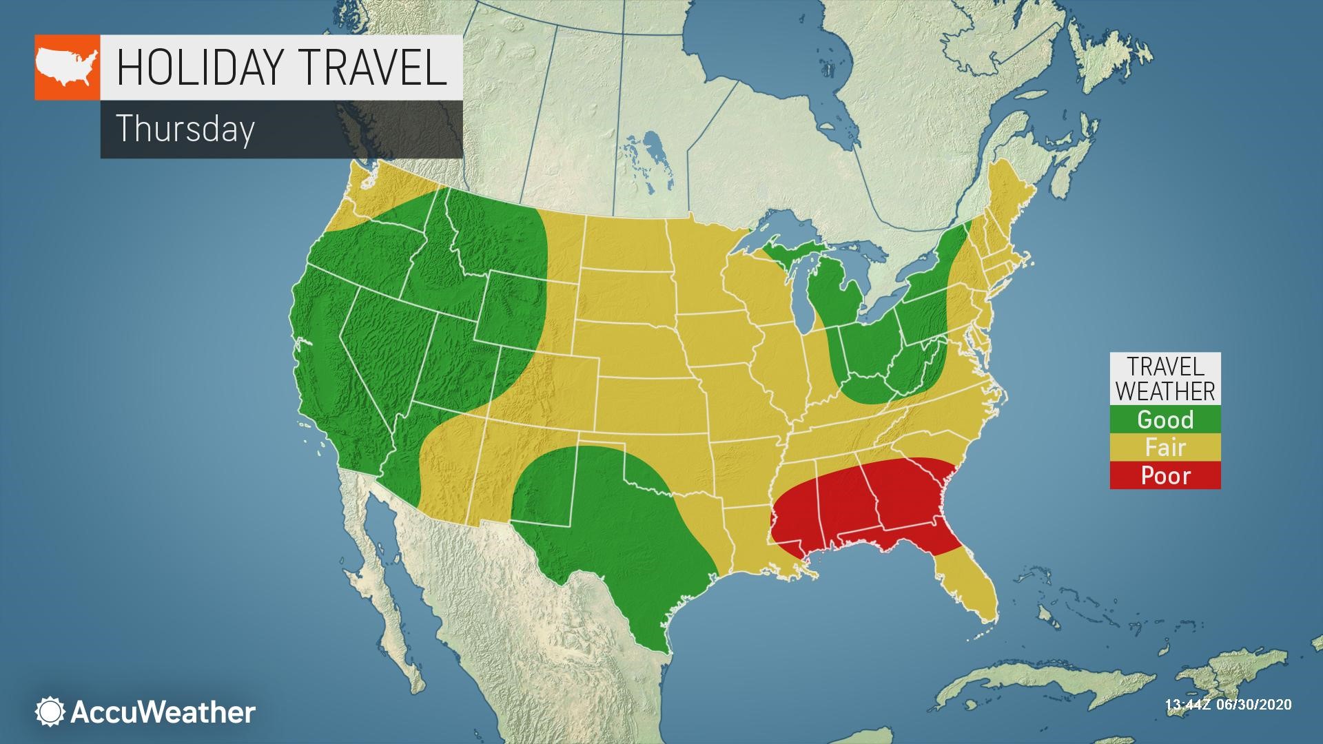 A July 4 weekend travel forecast for the US