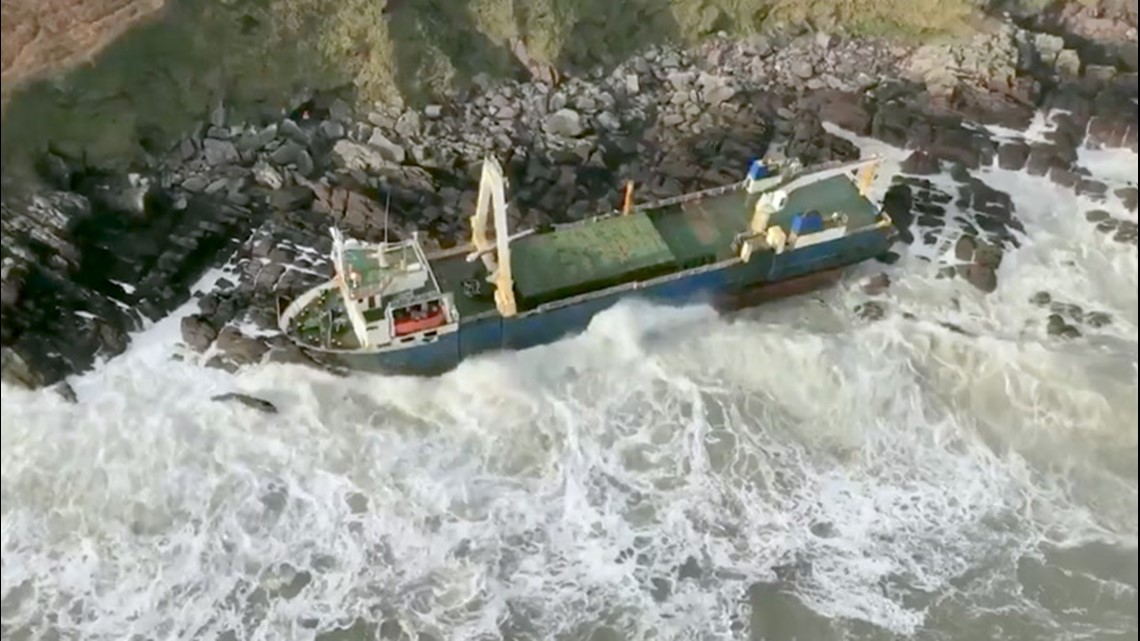 After About 1 5 Years Drifting Ship Becomes Beached