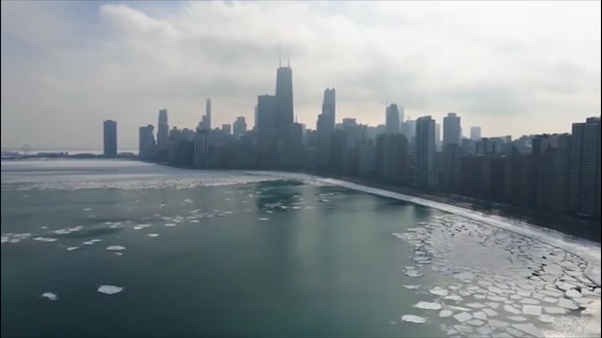 With clouds in the sky and ice starting to break apart on Lake Michigan, Instagram user @ravens_travel took to the air with a drone to capture this majestic view of the Windy City.