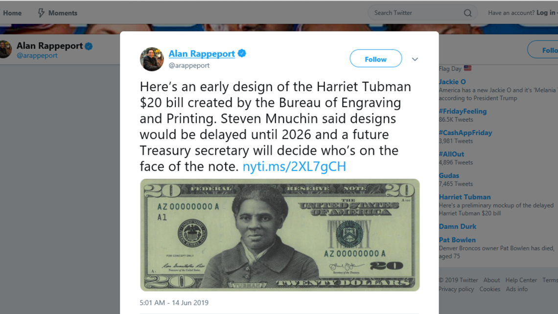 Nyt Obtains Harriet Tubman Bill Design Ahead Of 28 Release 9news Com