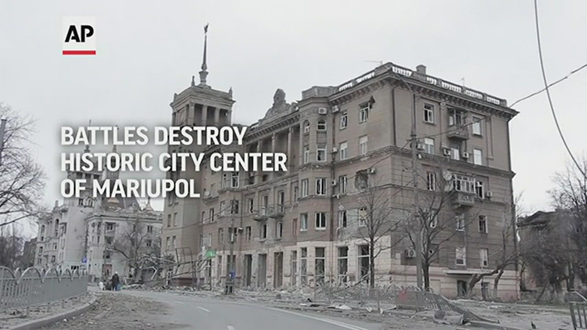 The historical center of the besieged Ukrainian city of Mariupol has been almost fully destroyed amid continuing fierce fighting.