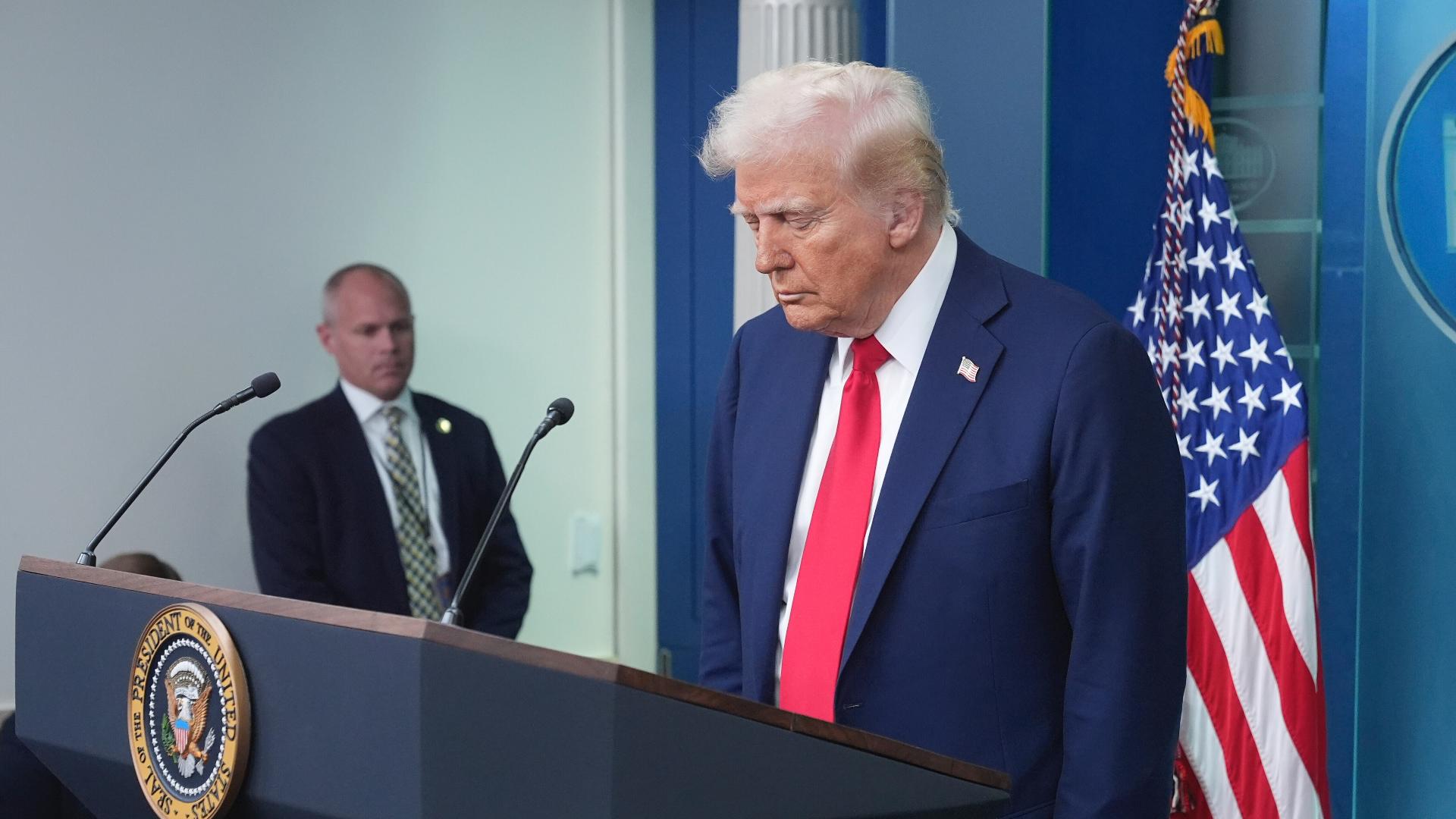 President Trump addresses the nation after an American Airlines jet collided with an Army helicopter on January 29 as the jet approached DCA to land.