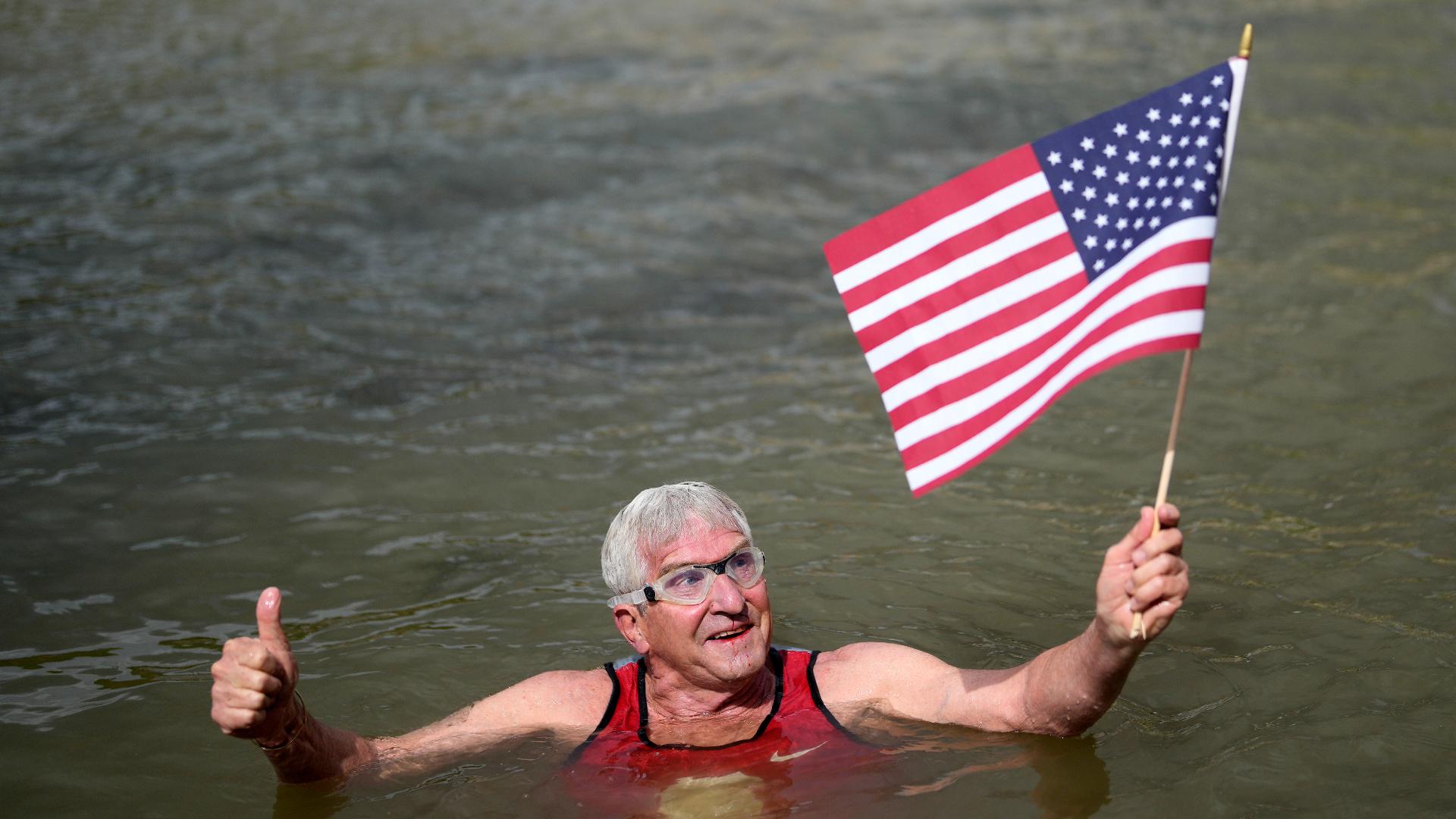 American swimmer takes dip in Paris' Seine River before Olympics