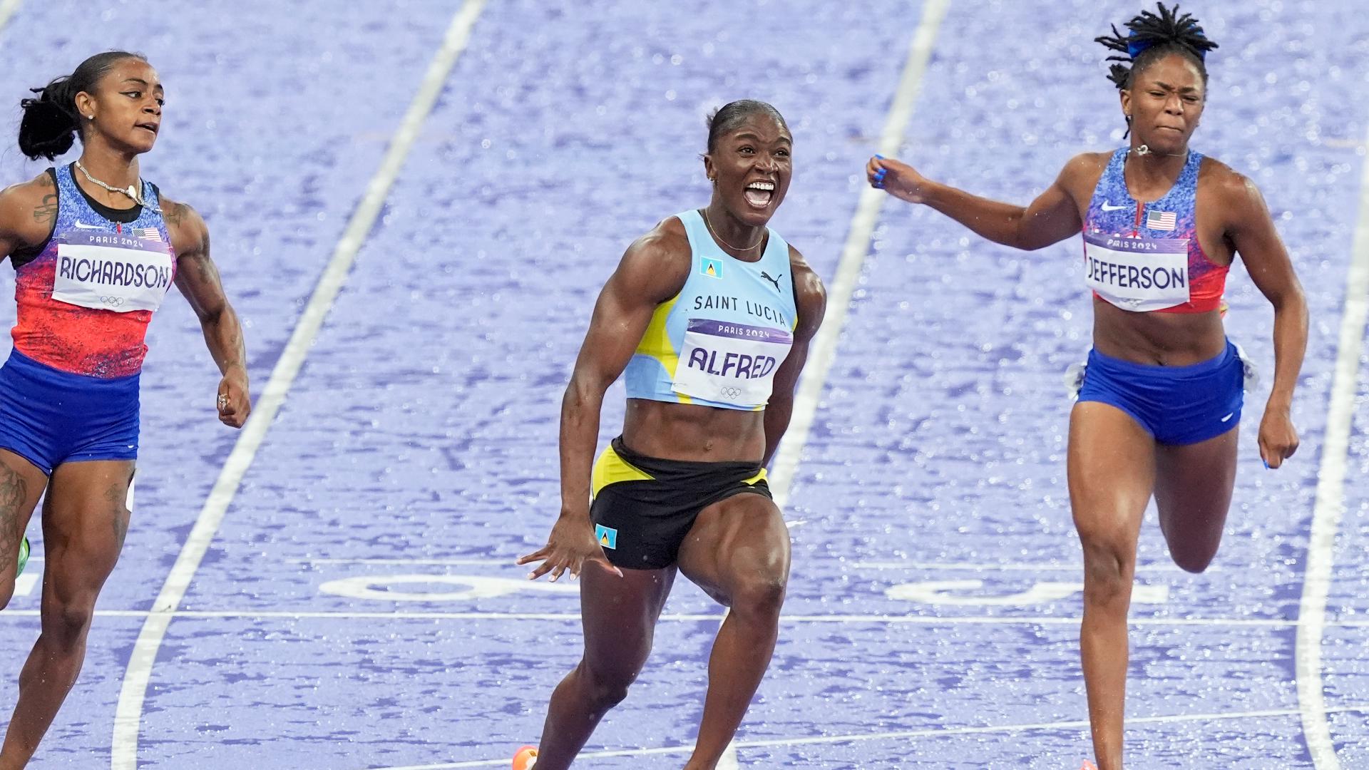 Did Sha'Carri Richardson win the 100m at the Paris Olympics?