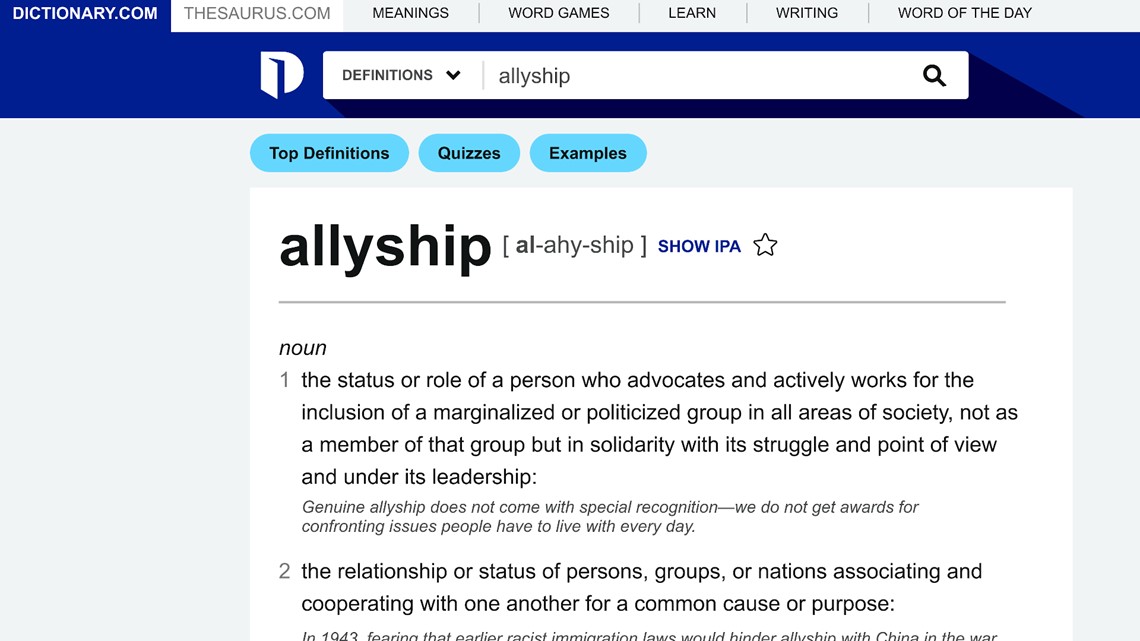 Allyship adalah kata Dictionary.com tahun 2021