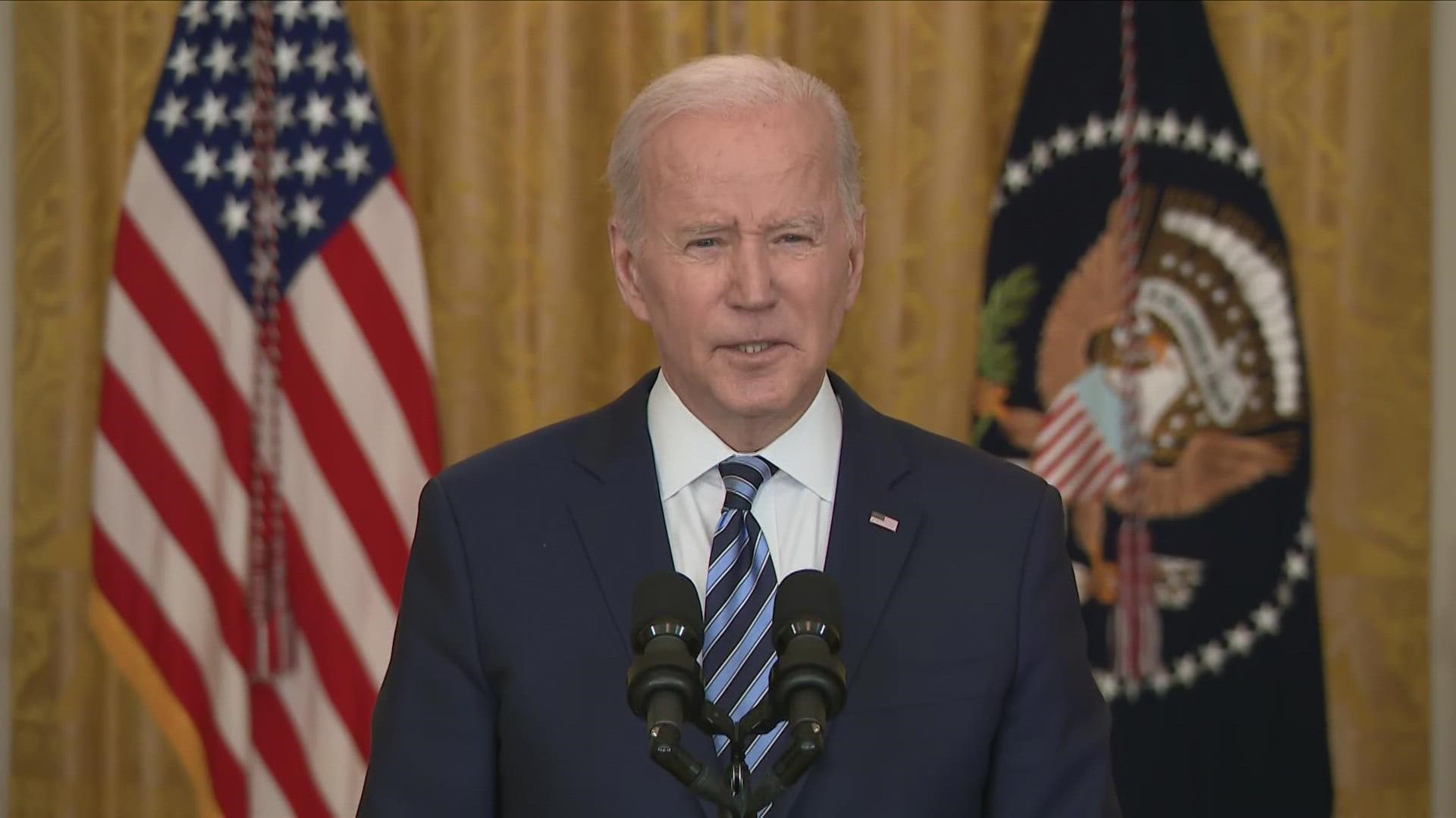 Biden describes the U.S.'s planned role in the NATO response to Russia's attack on Ukraine.