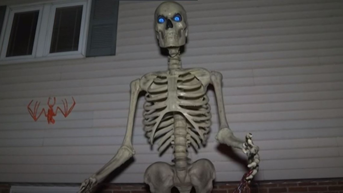 12-foot-tall Halloween skeleton with LED eyes sold out nationwide