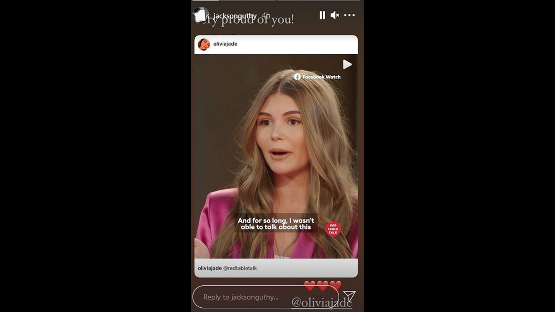 Olivia Jade's Boyfriend Jackson Guthy Is 'Very Proud' After Her 'Red