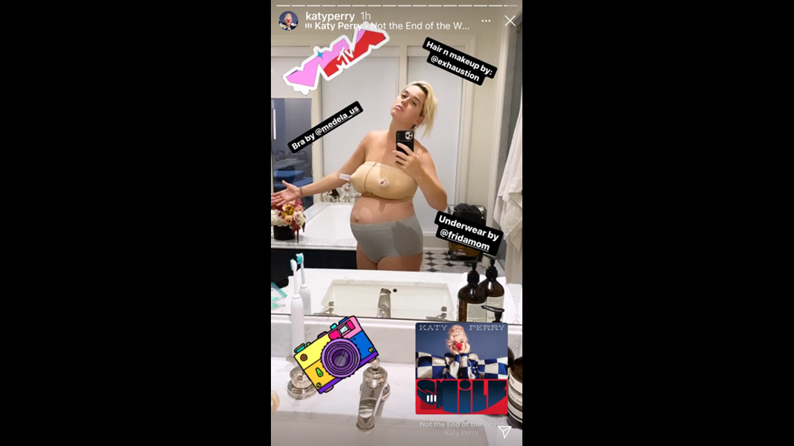 Katy Perry Posts Pic In Maternity Underwear Four Days After Giving Birth As Funny Mtv Vmas Look 9news Com