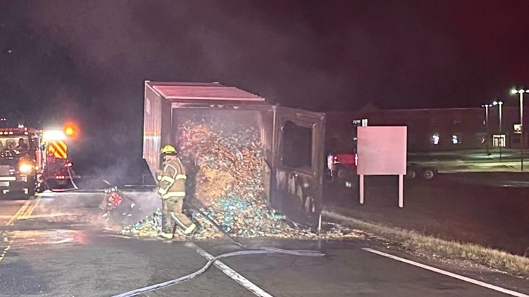 Girl Scout Cookies catch fire after Kentucky truck crash