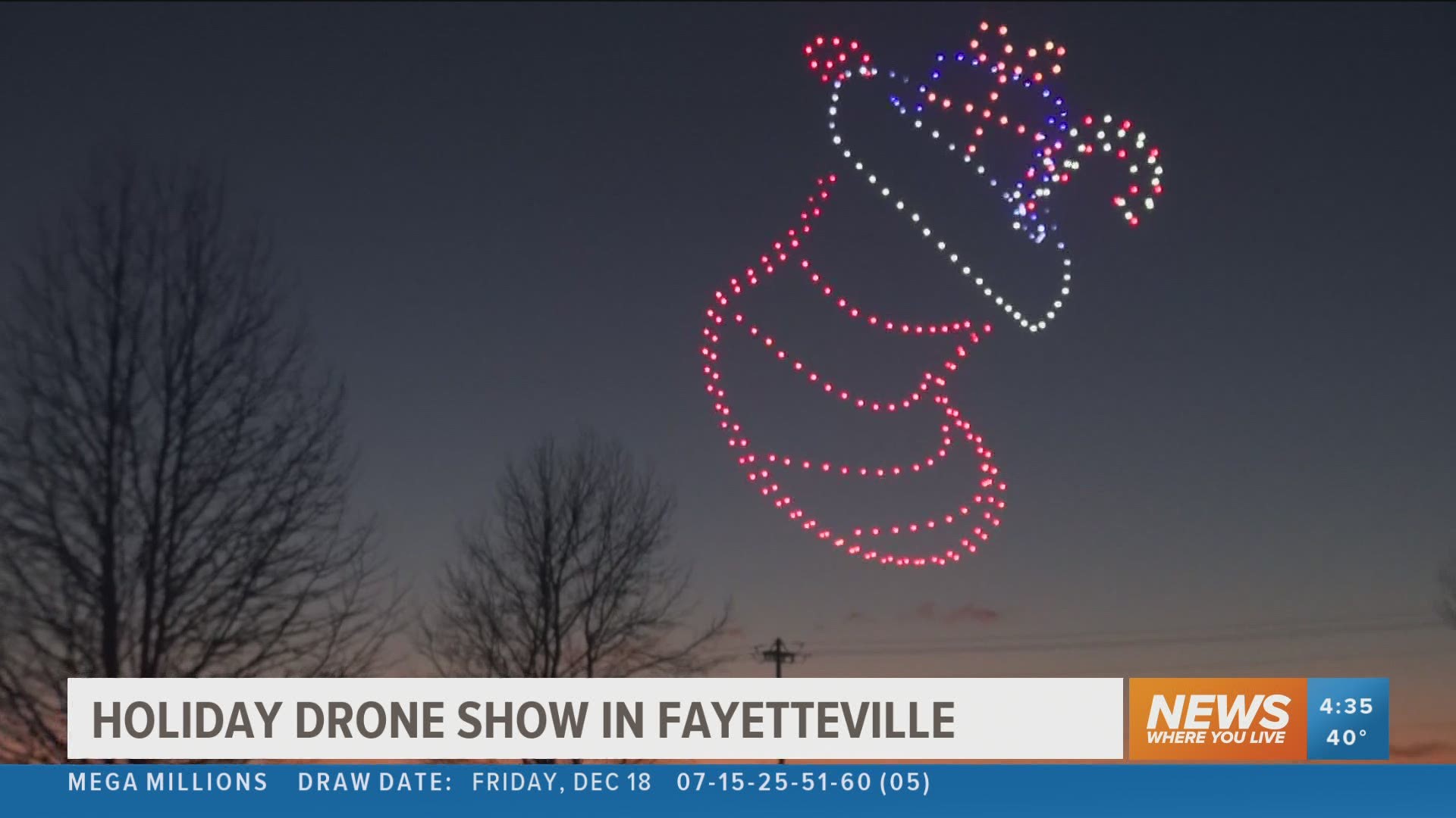 Walmart hosted their first-ever Holiday Drone Light Show at the 112 Drive-In in Fayetteville to end the year with some Christmas joy.