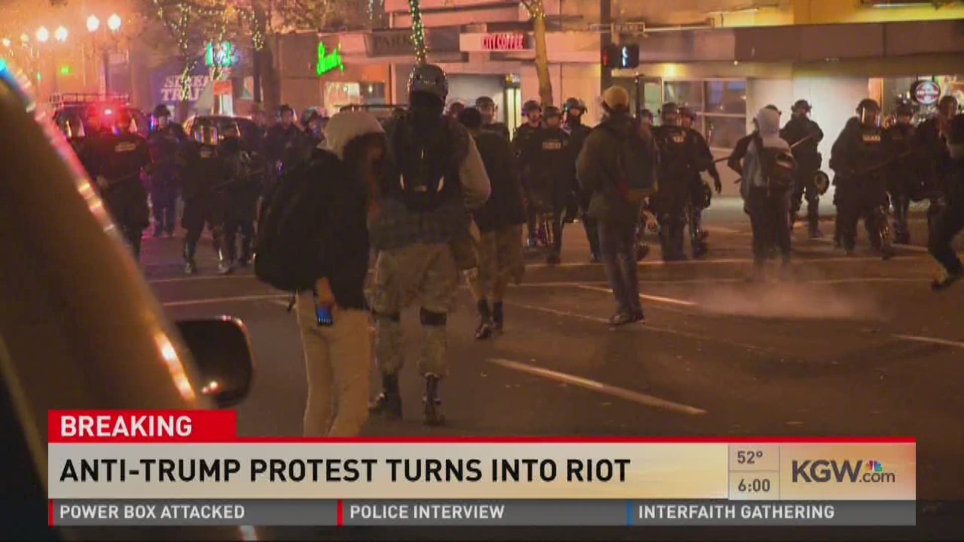 Destruction in Portland Peaceful Trump protest turns into riot