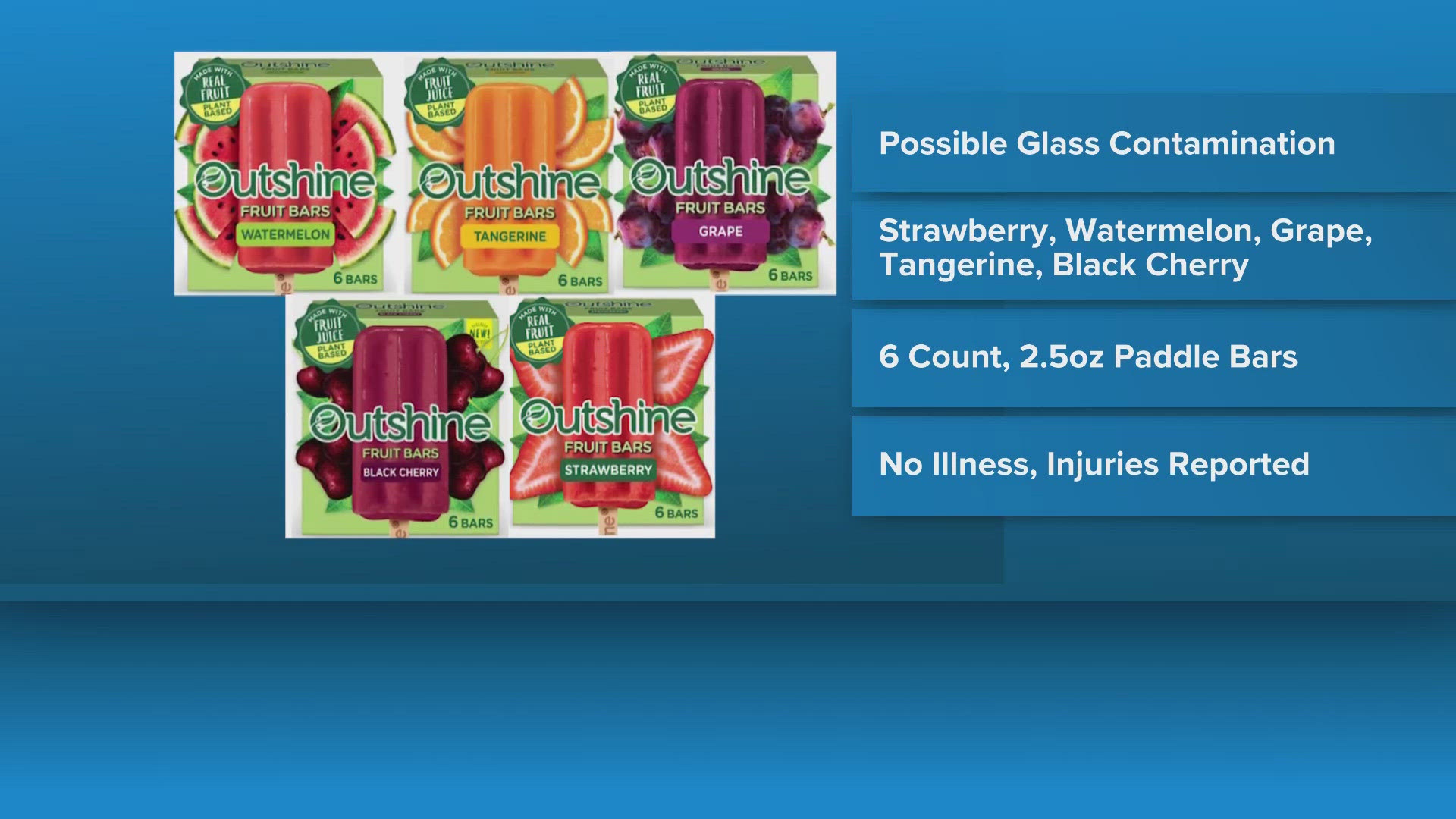 Popular frozen fruit bars recalled for possible glass | 9news.com