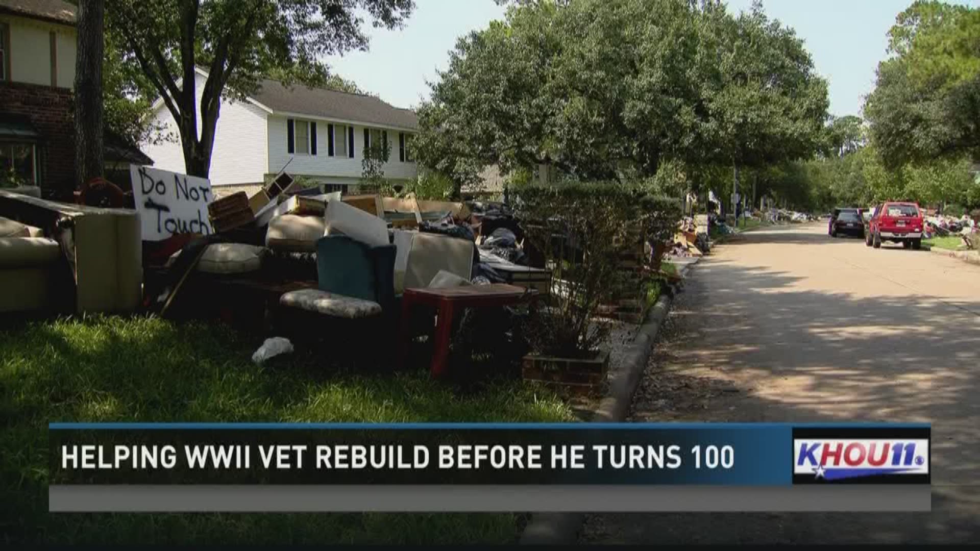 Volunteers have made it their mission to help a 99-year-old WWII veteran get back inside his flood-damaged home before his 100th birthday.