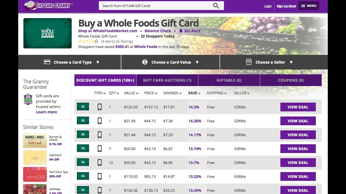 500 Whole Foods EGift Card for 450  general for sale  by owner