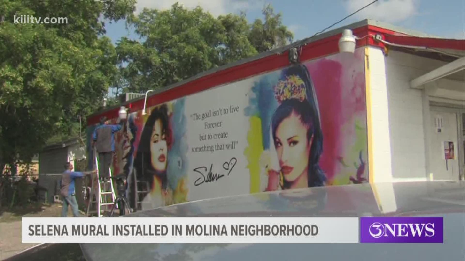 Residents near Bloomington and Elvira streets woke up Tuesday morning to a new Selena mural. Word spread quickly, and Molina residents started showing up to get a first look at it.