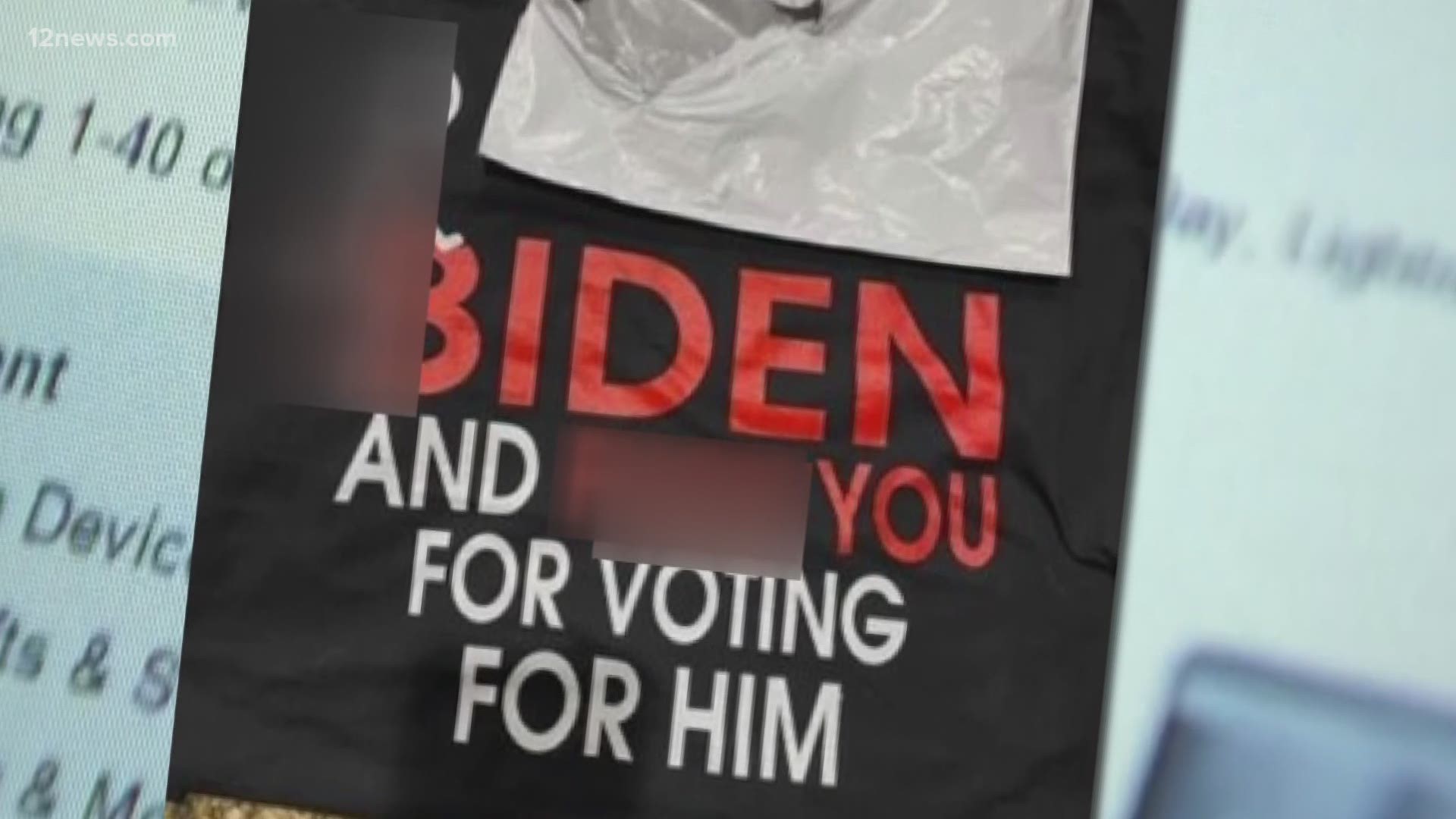 A Gilbert woman ordered a shirt to honor Vice President-elect Kamala Harris, but she says what was delivered instead was an obscenity-laced anti-Biden shirt.