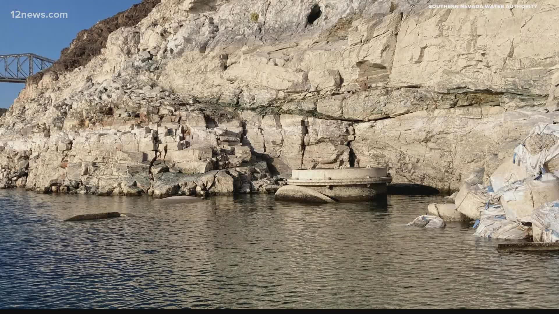 Lake Mead's original water intake valve is now visible. It's the latest alarming sign about the water crisis.