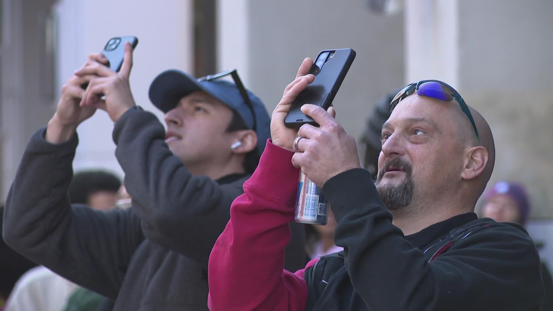 The protester, known online as Pro-life Spiderman, was seen climbing the building early Tuesday morning.