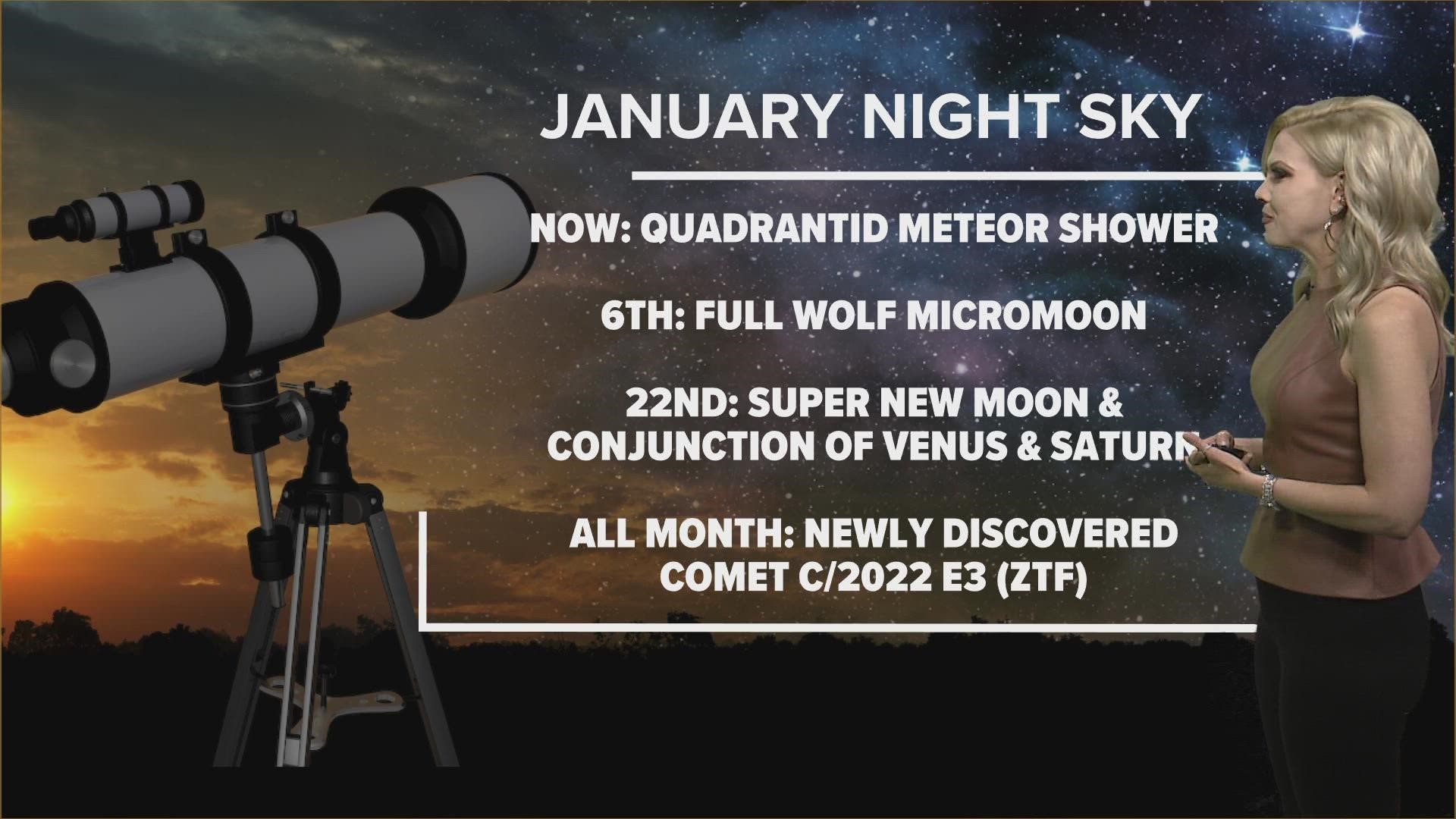 There are plenty of events to check out in the January night skies. Krystle Henderson has the details.