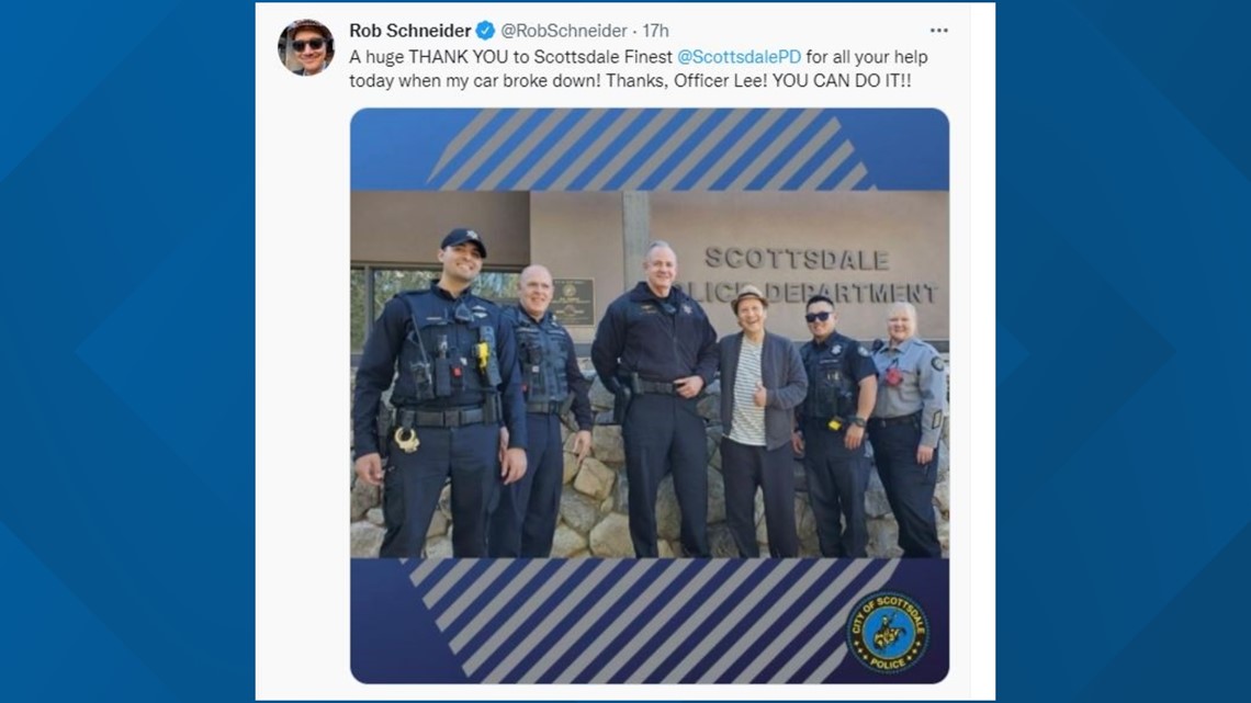 Aktor Rob Schneider mendapat uluran tangan dari polisi Scottsdale