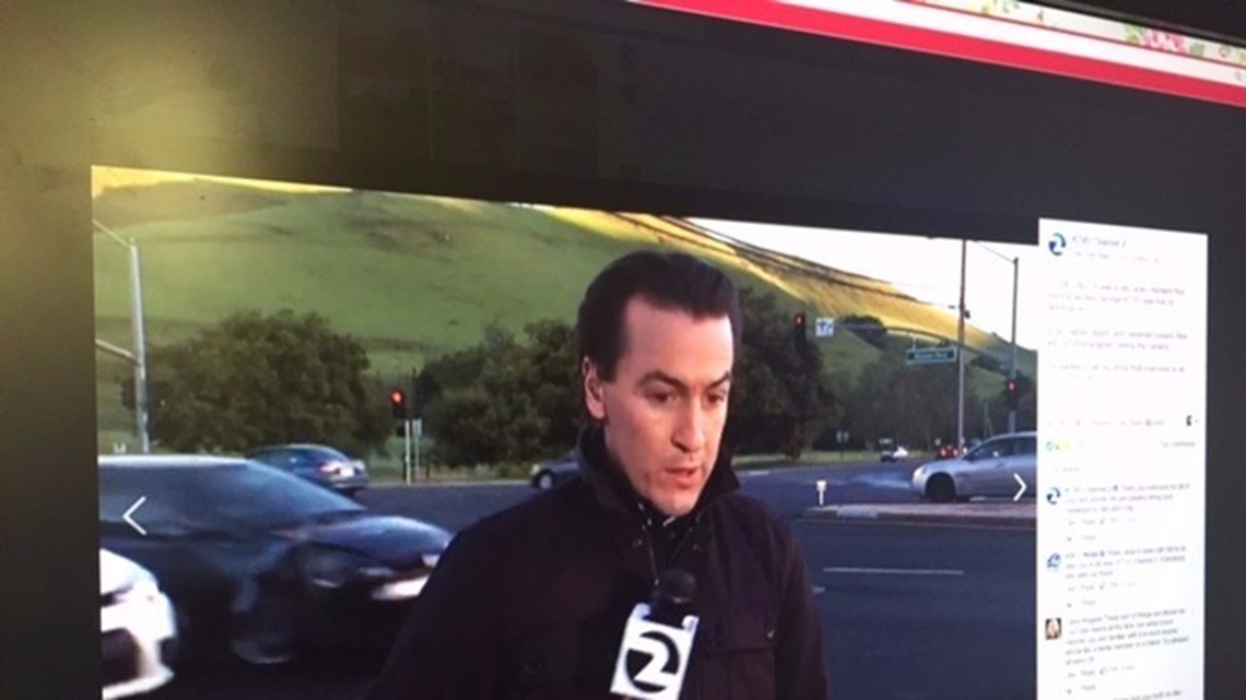 Car nearly crashes into news reporter on live TV | 9news.com