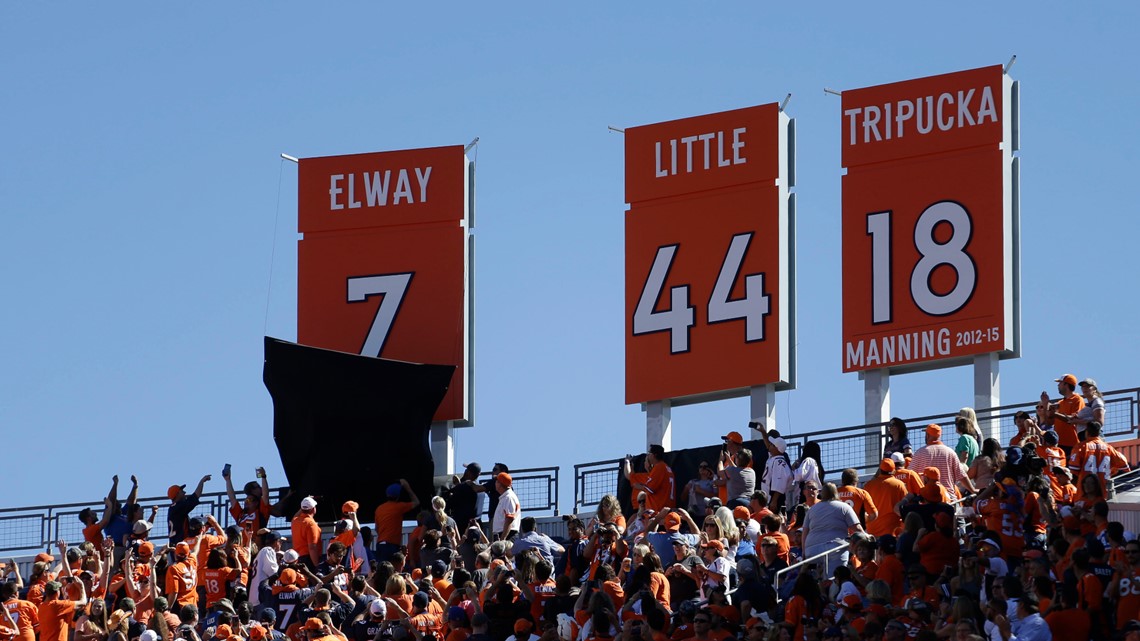 Retired Broncos numbers get new signage at Mile High stadium