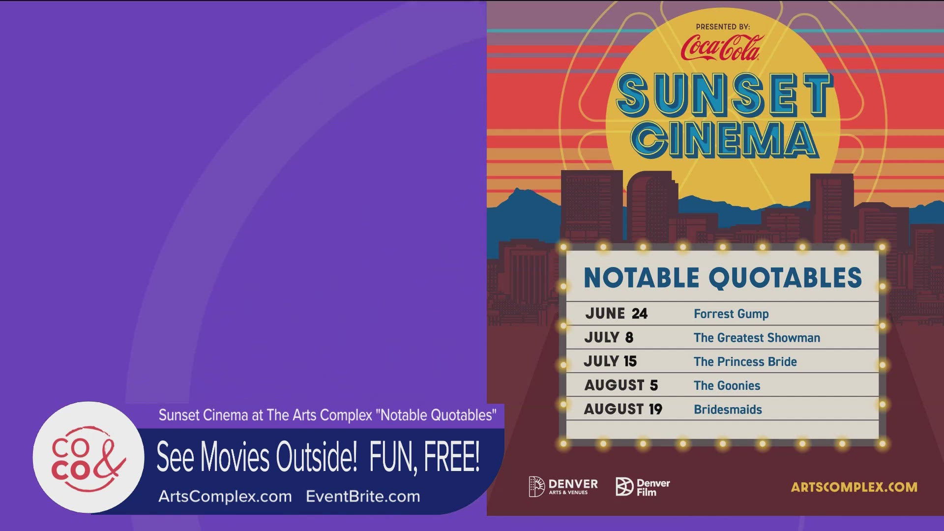See some 'Notable Quotables' movies at Sculpture Park this summer! Find the full lineup and all the extras at ArtsComplex.com. 
