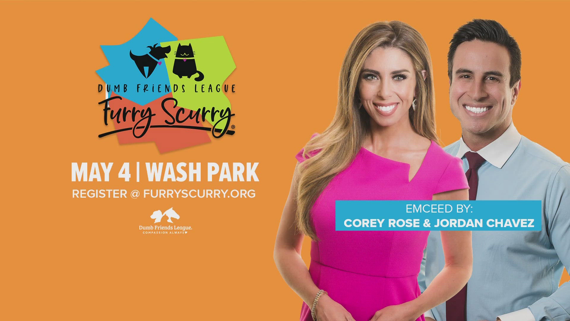 The Furry Scurry is a two-mile dog walk at Denver's Washington Park to benefit the animals at the Dumb Friends League.