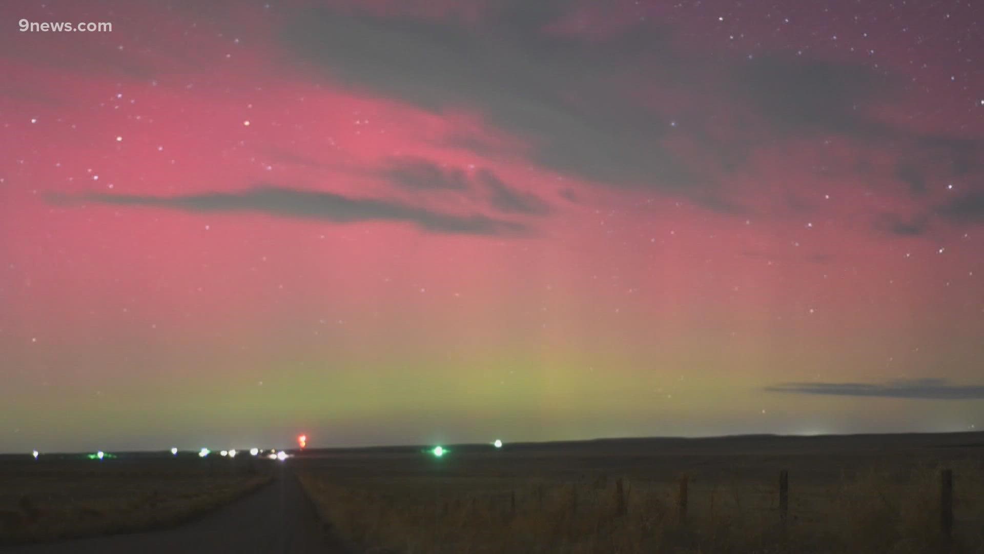 The Northern Lights were seen in Colorado on Wednesday, and there's another chance Thursday night.