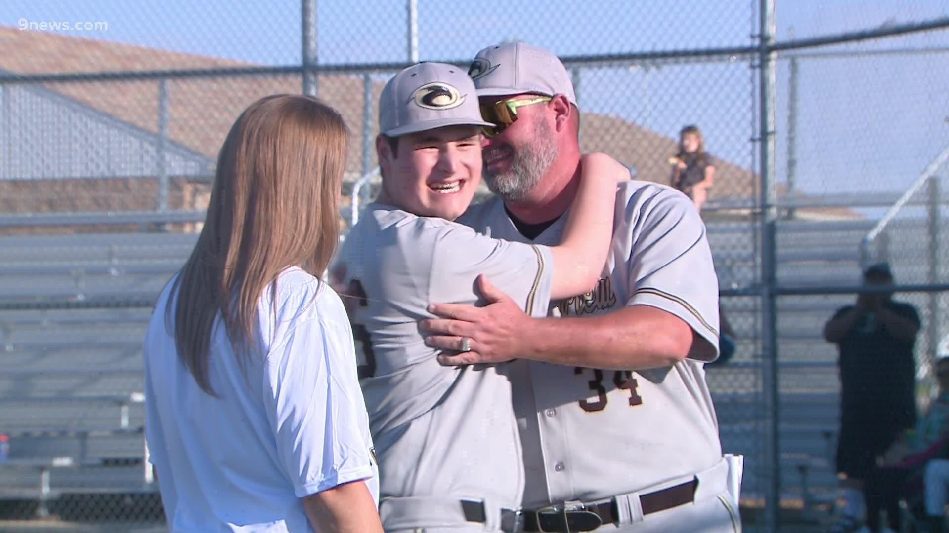 For four years, a team manager at Prairie View High School in Henderson has helped support his team. But on Wednesday, he stepped into the batter's box.
