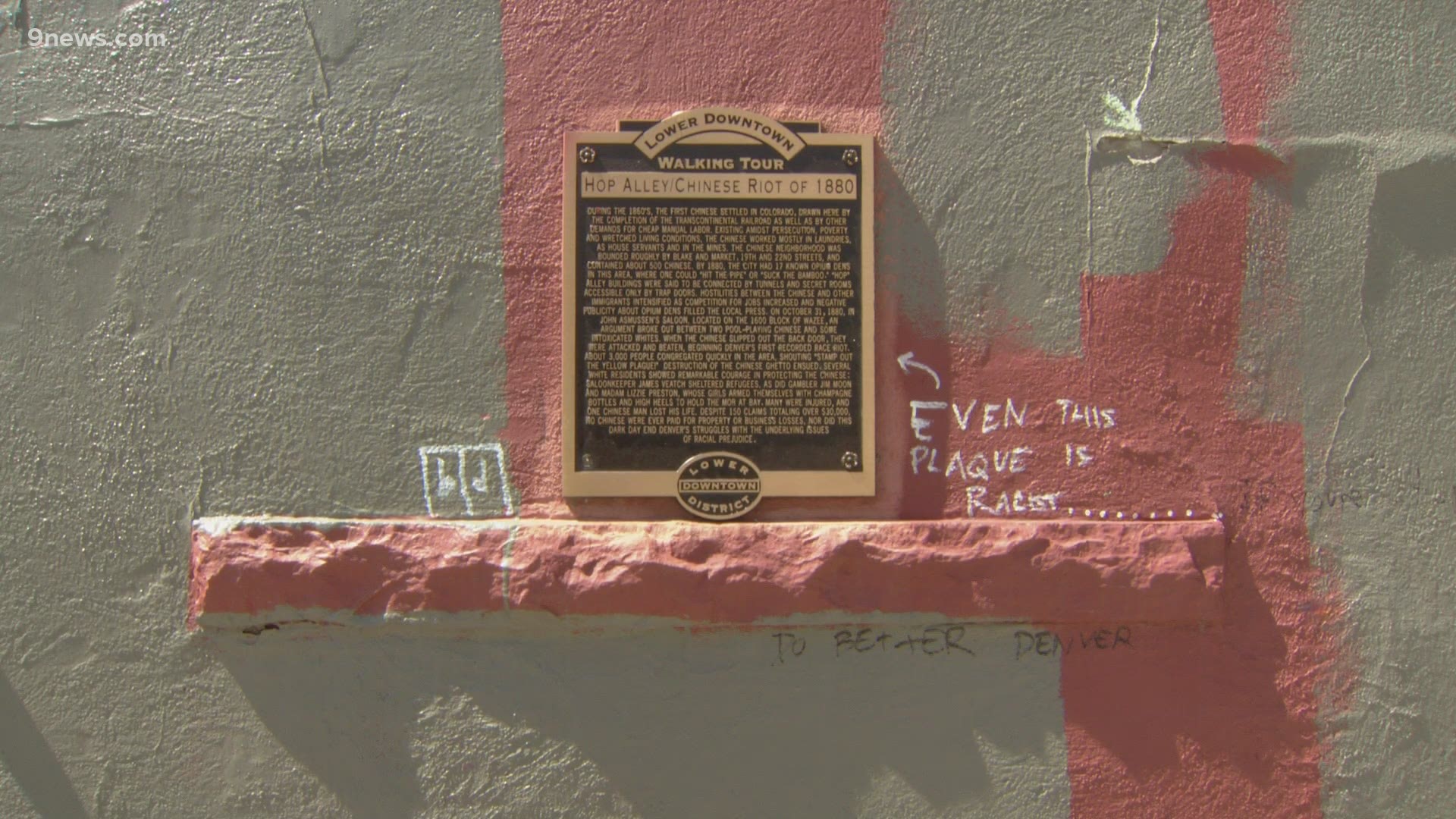 The group hopes to have a historic plaque removed from lower downtown as they begin their efforts to revitalize and recognize what was once Denver's Chinatown.