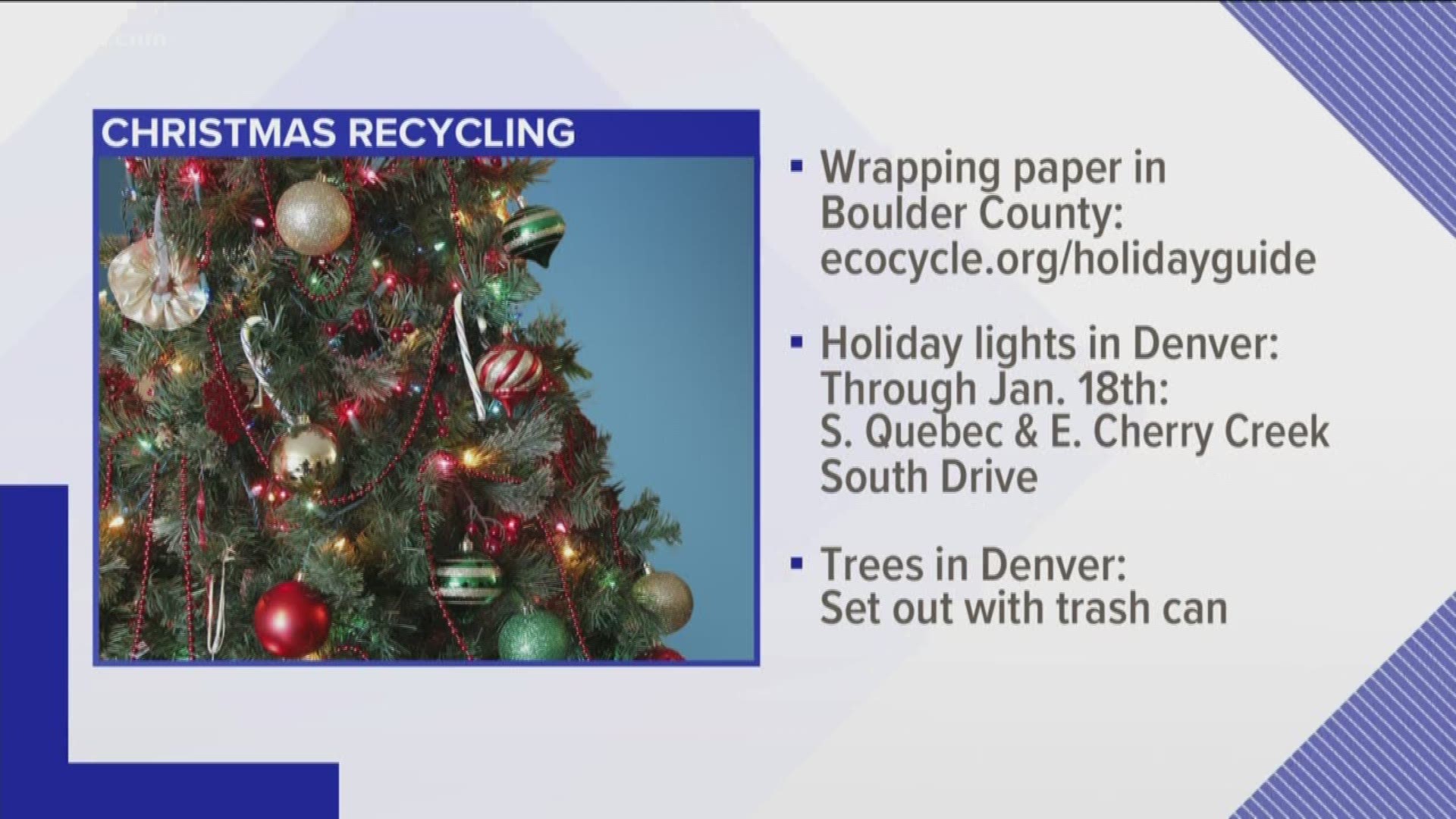 While you cannot just throw most of it directly into the recycle bin, there are some places in Colorado that will collect wrapping paper to recycle.