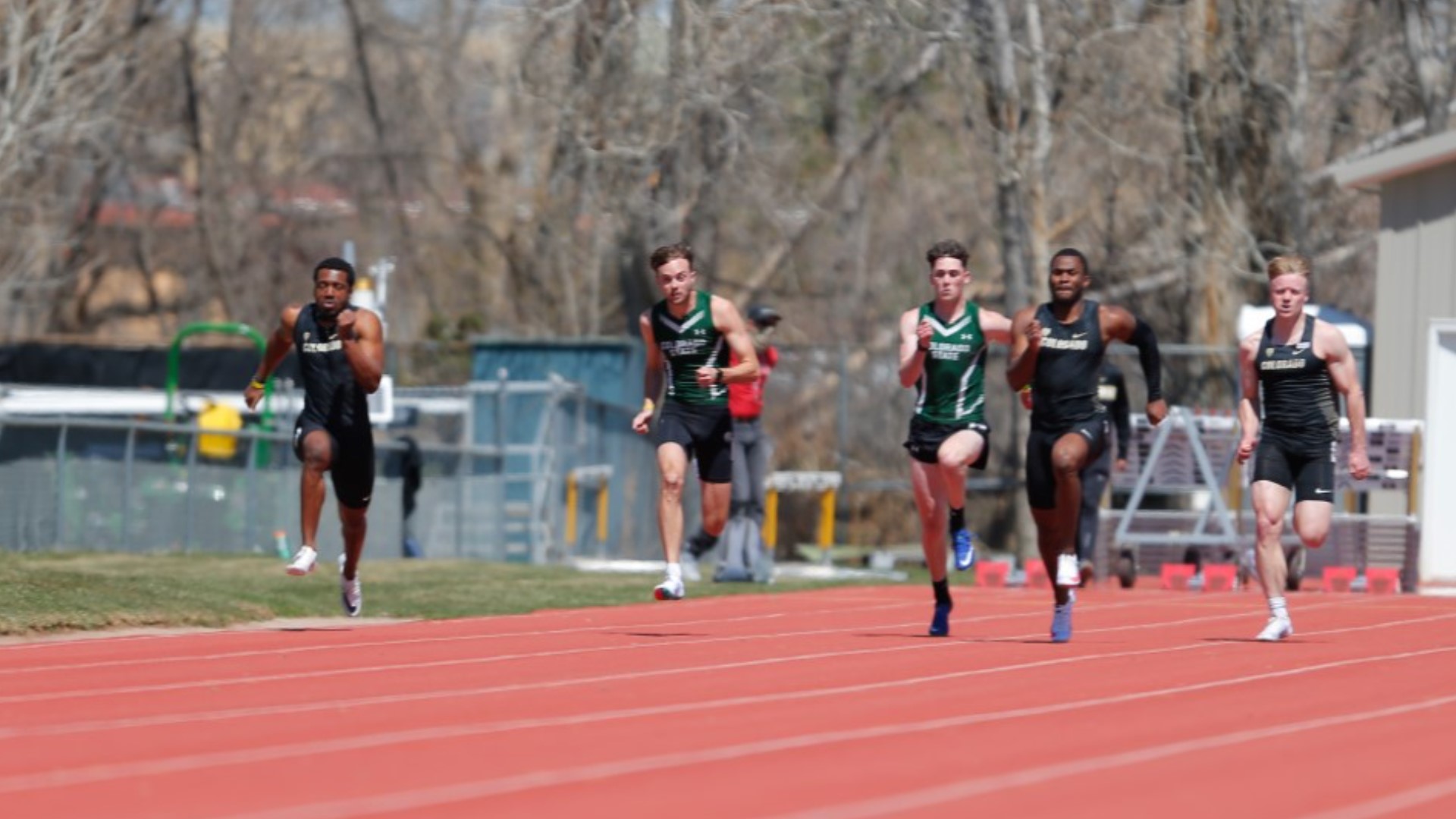 Colorado safety Mark Perry traded turf for track to win the 100m last weekend with a time of 10.65. His teammate Dimitri Stanley ran a 10.85 for second place.