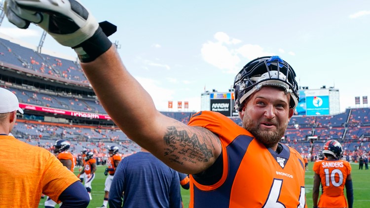 Denver Broncos guard Dalton Risner (66) looks on against the Houston Texans  during an NFL football game Sunday, Sept. 18, 2022, in Denver. (AP  Photo/Jack Dempsey Stock Photo - Alamy