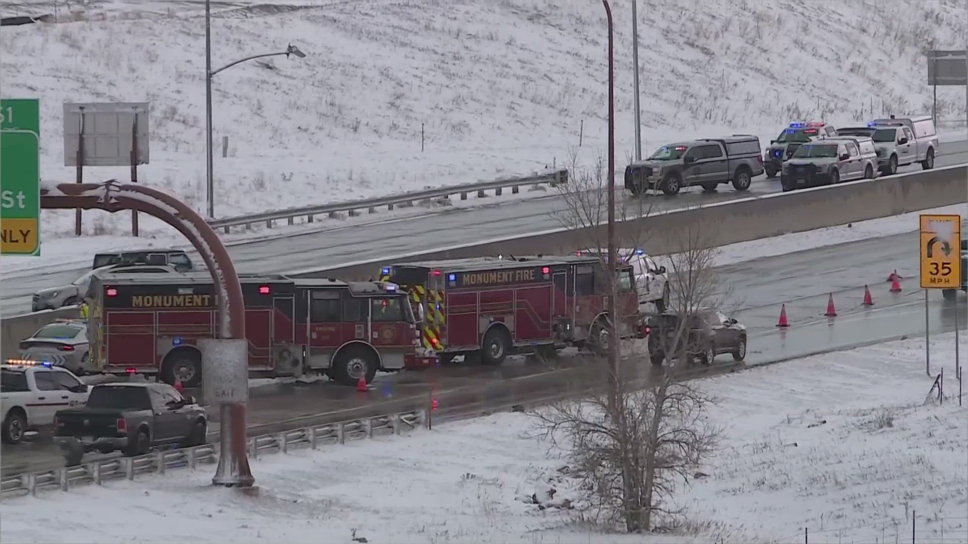 CSP said the person had gotten out of his car to exchange information with another driver when he was hit on I-25 on Wednesday morning.