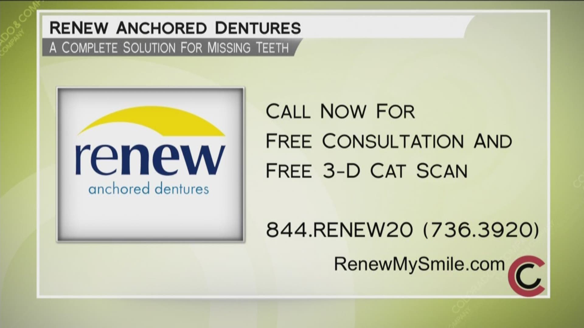 If you’re looking for a complete solution for missing teeth, call Renew for a free consultation and 3D CAT Scan. Eat, smile, and socialize with confidence. Call 844.RENEW.20, or visit them online at www.RenewMySmile.com. 
THIS INTERVIEW HAS COMMERCIAL CONTENT. PRODUCTS AND SERVICES FEATURED APPEAR AS PAID ADVERTISING.