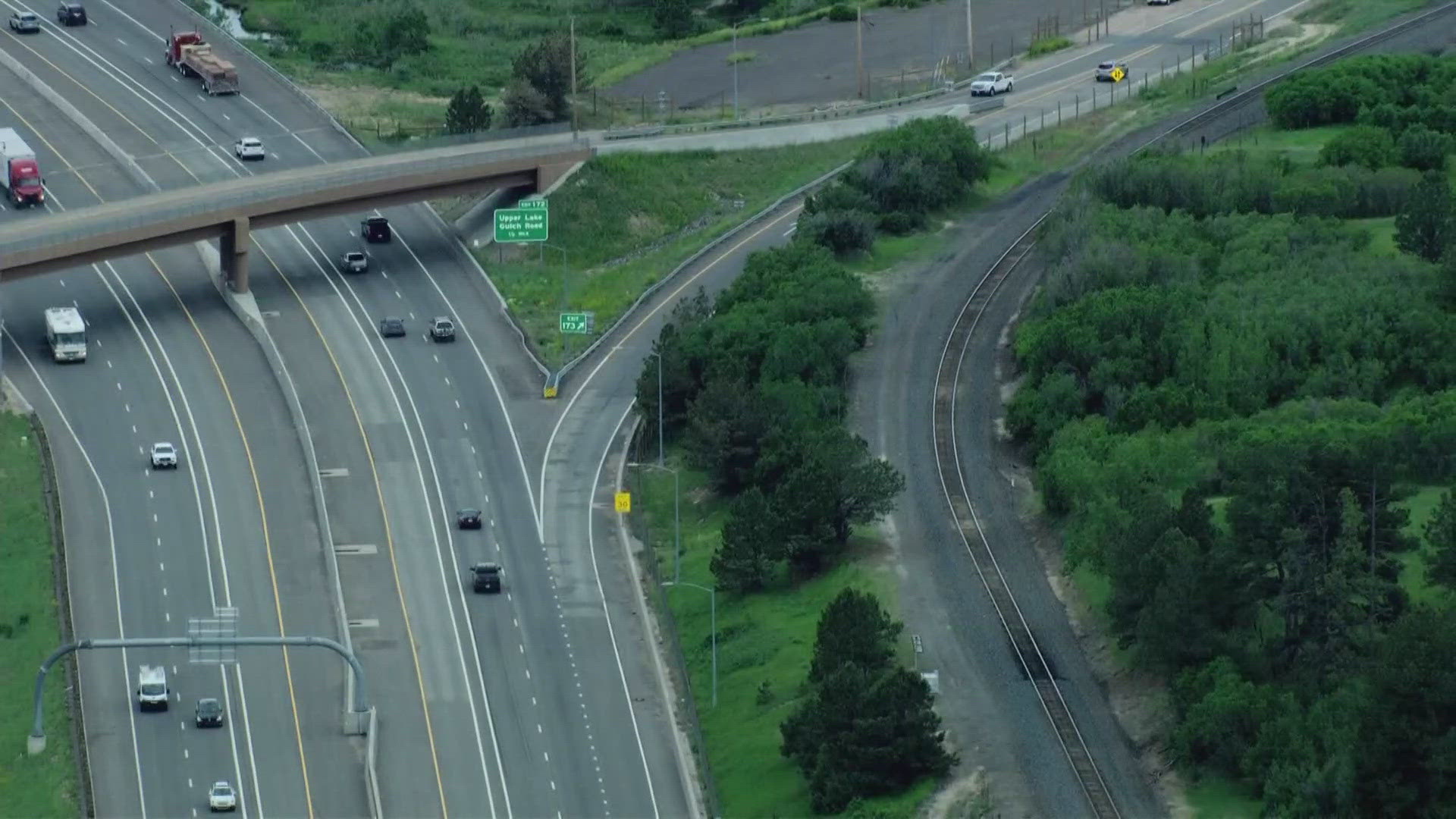 The woman's body was found early Sunday morning just north of the Larkspur exit.