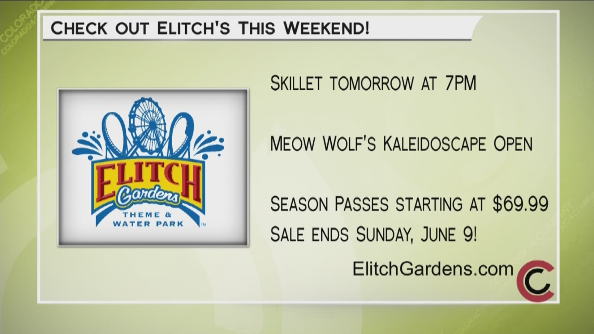 There’s only a few days left to take advantage of $69.99 season passes at Elitch Gardens! The offer ends on June 9th. Learn more about Elitch Gardens and get your tickets today at www.ElitchGardens.com. 
THIS INTERVIEW HAS COMMERCIAL CONTENT. PRODUCTS AND SERVICES FEATURED APPEAR AS PAID ADVERTISING.