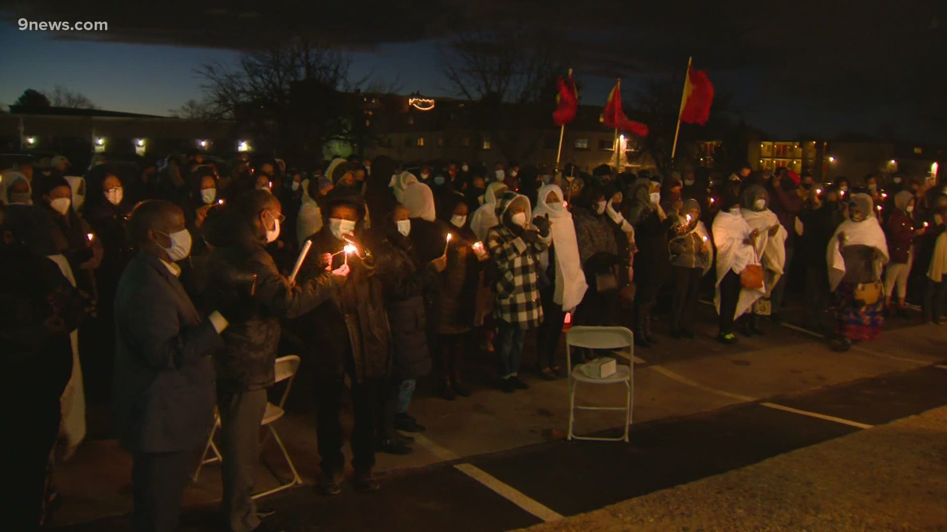 They gathered for a candlelight vigil in Aurora Sunday night.