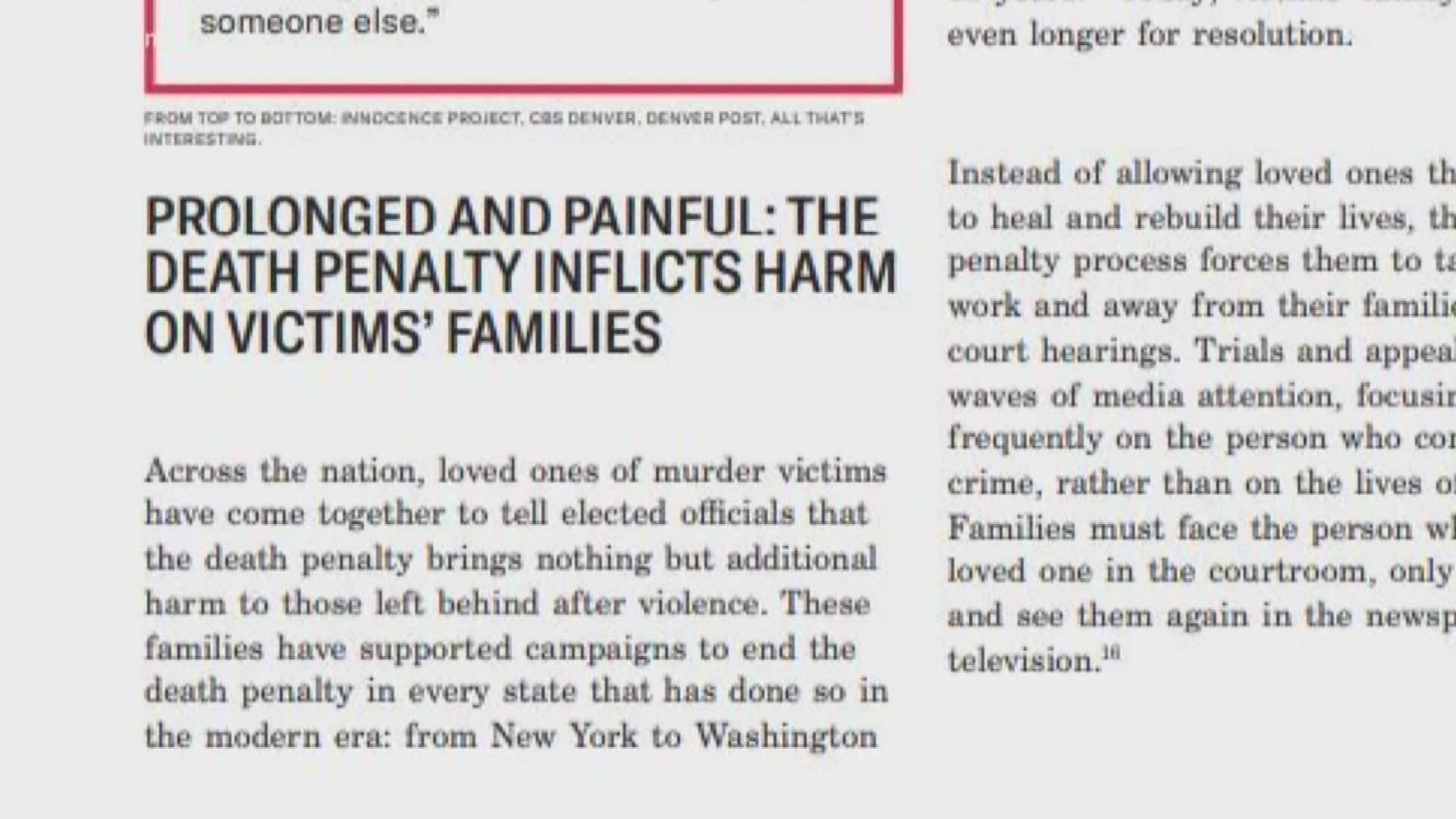 The ACLU report argues that the death penalty is costly for taxpayers and does not act as an effective deterrent for criminals.
