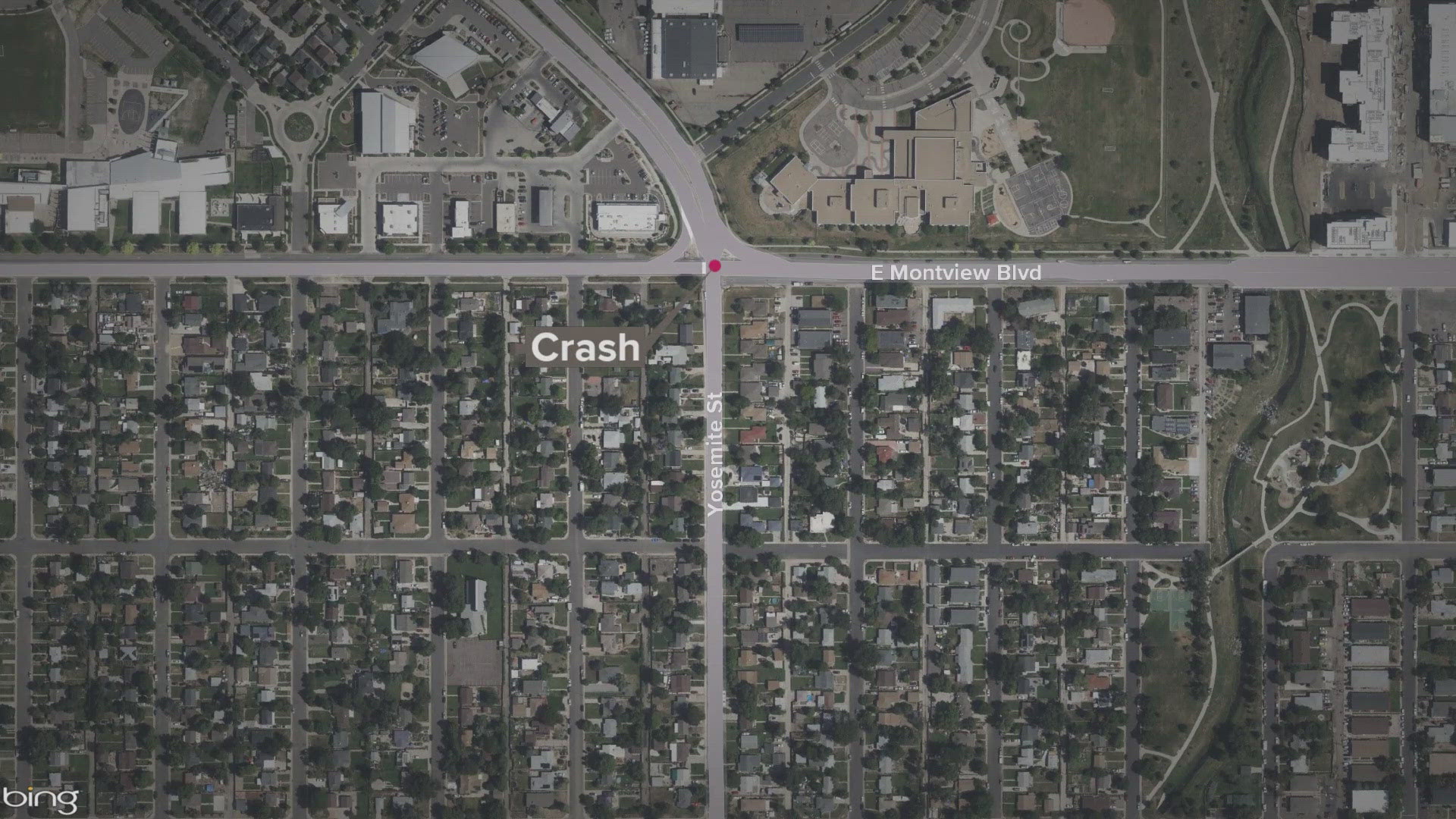 The single-vehicle crash happened early Sunday morning near East Montview Boulevard and Yosemite Street, according to police.