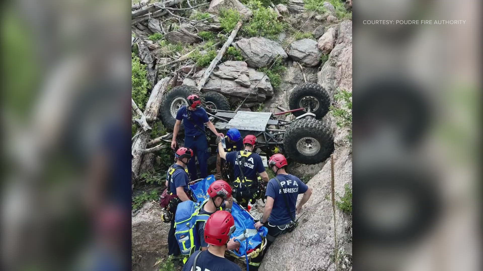 Poudre Fire Authority said the person was flown to the hospital after a four-hour rescue operation in a remote location.