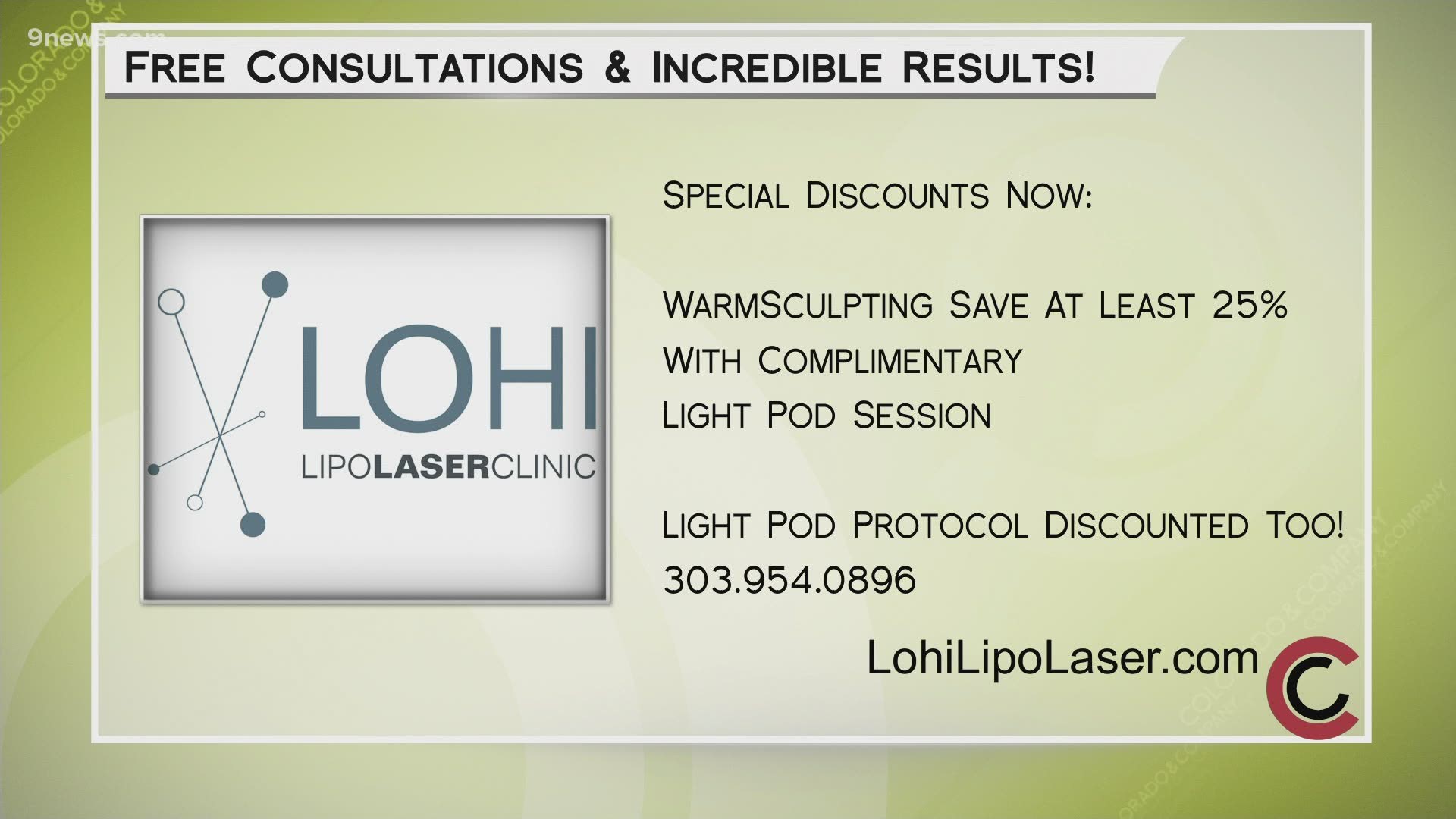 Get 25% or more off of Warmsculpting, as well as deep discounts on the Light Pod. Call 303.954.0896 or visit LohiLipoLaser.com to get started.